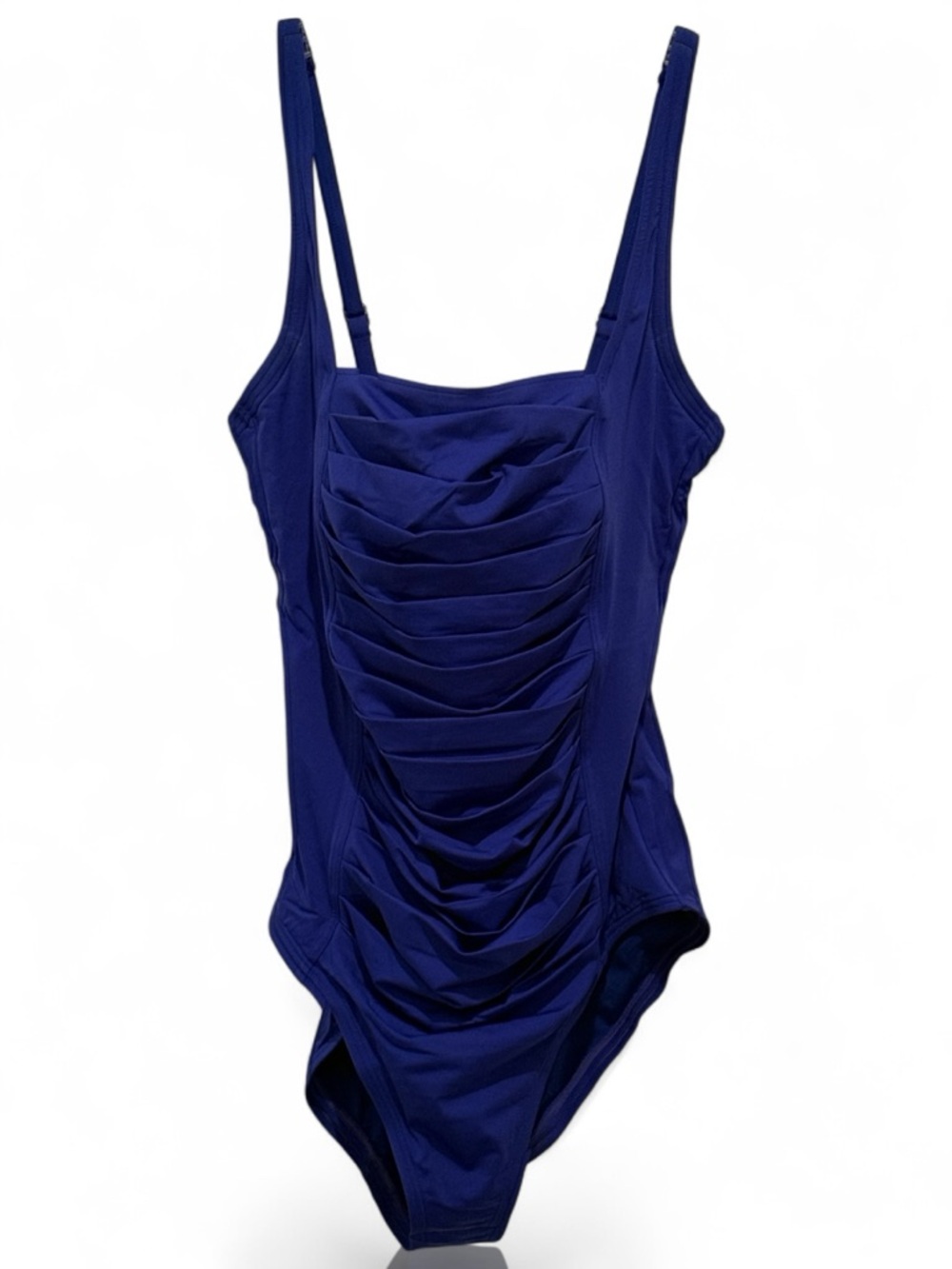 Calvin Klein Blue Ruched One Piece Swimsuit Size 14 Tummy Control